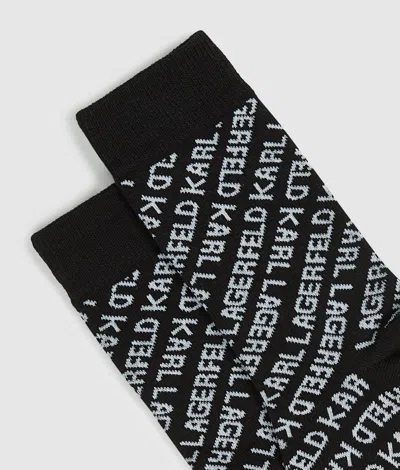 Karl Lagerfeld All-over Logo Socks – 3 Pack In Multi