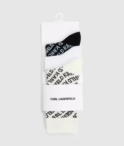 Karl Lagerfeld All-over Logo Socks – 3 Pack In Multi