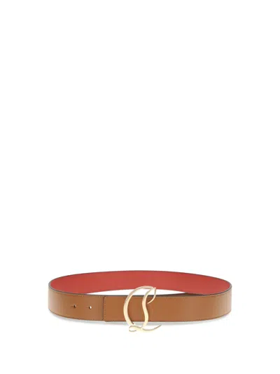 Christian Louboutin Women Logo Belt In Brown