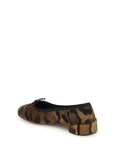 Christian Louboutin Sweetie Jane Leopard-print Calf Hair Ballet Flats In Brown
