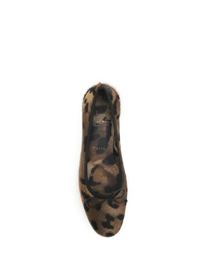 Christian Louboutin Sweetie Jane Leopard-print Calf Hair Ballet Flats In Brown