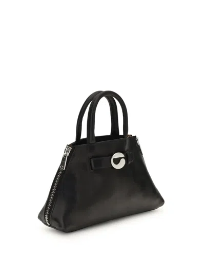 Coperni Structured Shoulder Bag Circular Clasp In Black