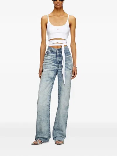 Diesel 1971 D-sent Jeans With Distressed Effect In Blue