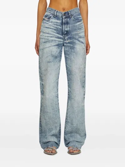 Diesel 1971 D-sent Jeans With Distressed Effect In Blue