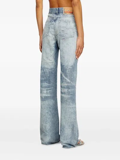 Diesel 1971 D-sent Jeans With Distressed Effect In Blue