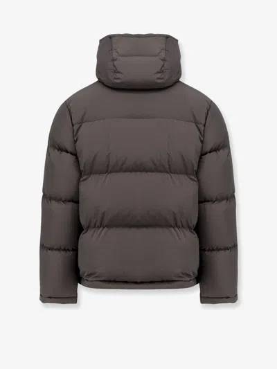 Dolce & Gabbana Men Nylon Hooded Down Jacket In Brown