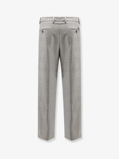 Dolce & Gabbana Tailored Wool Trousers With Front And Back Pockets In Gray