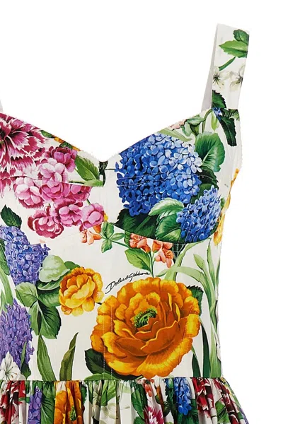 Dolce & Gabbana Printed Poplin Long Dress In Multi