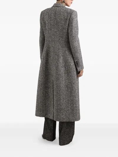Dolce & Gabbana Herringbone-pattern Trousers In Gray