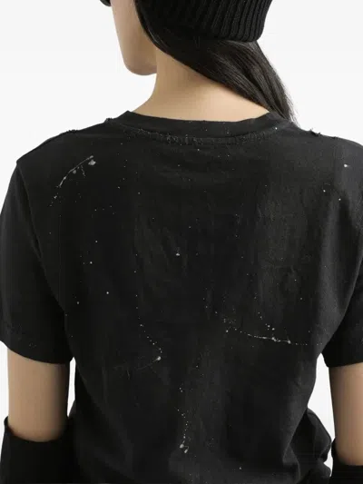 Dolce & Gabbana Graphic Print Cotton T-shirt With Ribbed Neck In Black
