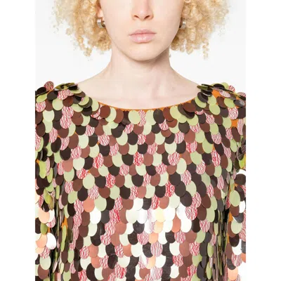 Dries Van Noten Connu Paillette Long Sleeve Top In Multi