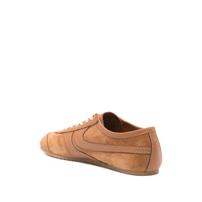 Dries Van Noten Casual Low Top Sneakers With Leather Panels In White