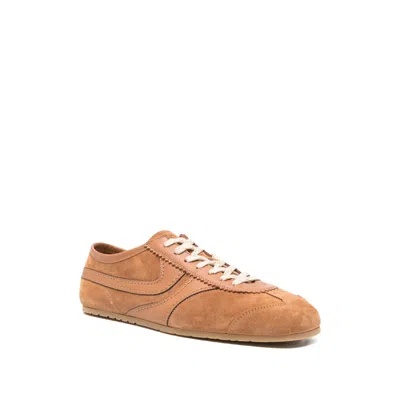 Dries Van Noten Casual Low Top Sneakers With Leather Panels In White