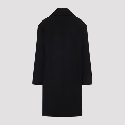 Dries Van Noten Oversized Double-breasted Coat With Peonia Print In Black
