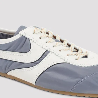 Dries Van Noten Low-profile Blue Sneakers With Contrasting Side Stripes In Blue