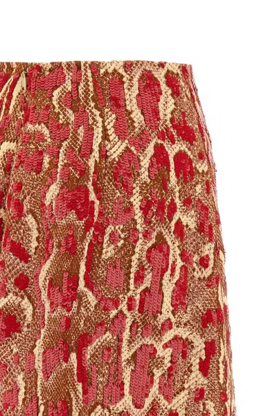 Dries Van Noten A-line Silhouette Animal Print Skirt In Red