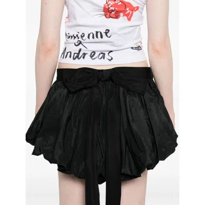 Dsquared2 High Waist Ruffled Skirt Bow Detail In Black