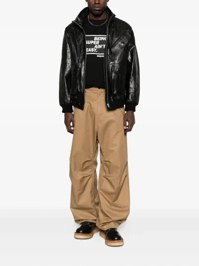 Dsquared2 Gathered-knees Cargo Pants In Brown