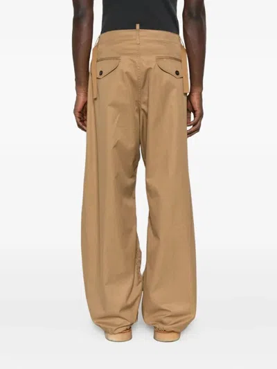 Dsquared2 Gathered-knees Cargo Pants In Brown