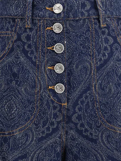 Etro Women Jacquard-patterned Flare Jeans In Blue