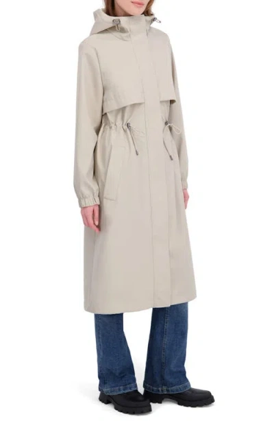 Tahari Amelia Long Raincoat In Neutral