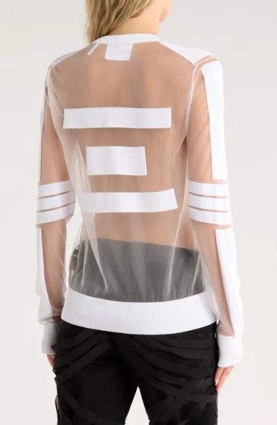 Helmut Lang Astro Sheer Mesh Sweater In White