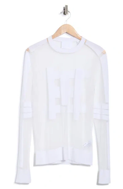 Helmut Lang Astro Sheer Mesh Sweater In White