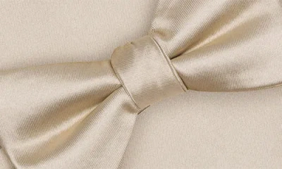 Original Penguin Textured Satin Bow Tie & Pocket Square Set In Neutral