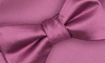 Original Penguin Textured Satin Bow Tie & Pocket Square Set In Pink