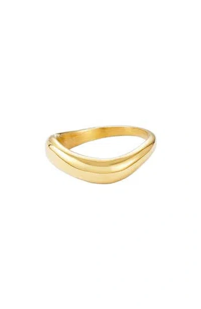 Adornia Tarnish Resistant 18k Gold Plated Curved Band In Gold