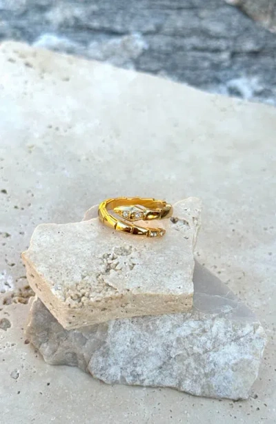 Adornia 14k Gold Plated Snake Wrap Ring In Gold