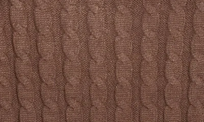 Truth Turtleneck Cable Knit Cropped Sweater In Brown