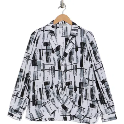 Patrizia Luca Ruched Front Button-up Shirt In Black