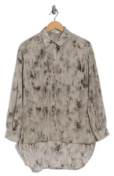 Patrizia Luca High-low Hem Button-down Shirt In Gray