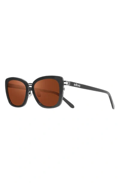 Revo Eva 63mm Polarized Wrap Sunglasses In Brown