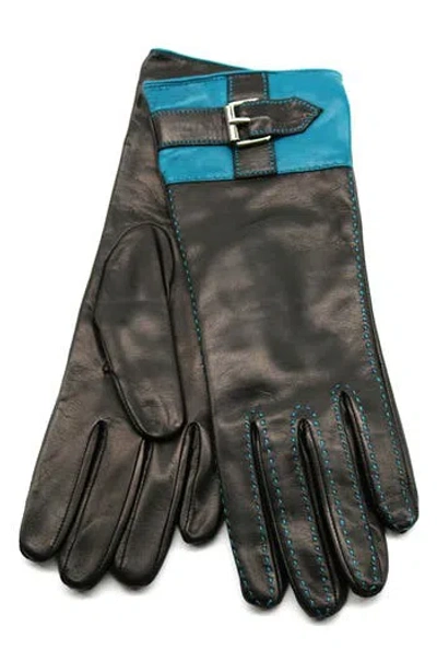 Portolano Leather Gloves With Fancy Cuff In Black