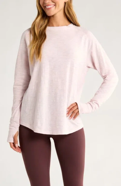 Zella Relaxed Washed 2.0 Long Sleeve Slub Tee In Pink