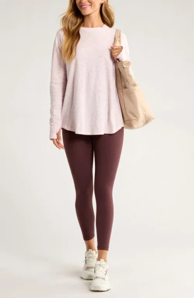 Zella Relaxed Washed 2.0 Long Sleeve Slub Tee In Pink