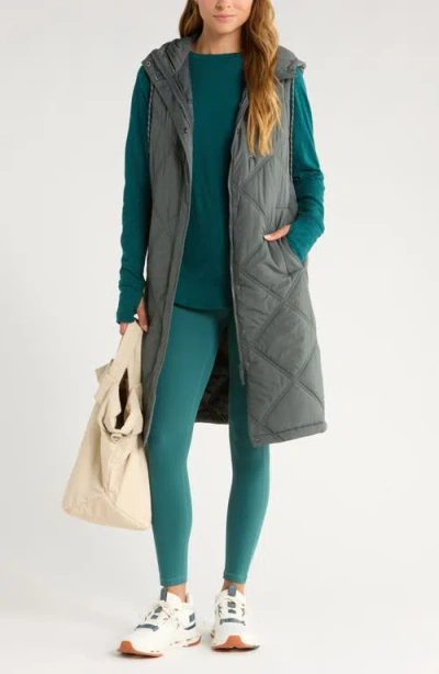 Zella Liana Restore Soft Lite Long Sleeve T-shirt In Green