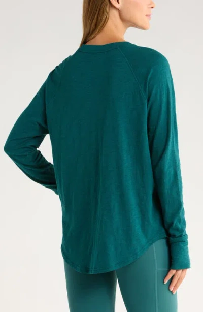 Zella Liana Restore Soft Lite Long Sleeve T-shirt In Green