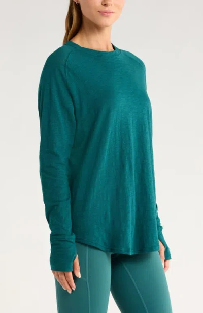 Zella Liana Restore Soft Lite Long Sleeve T-shirt In Green