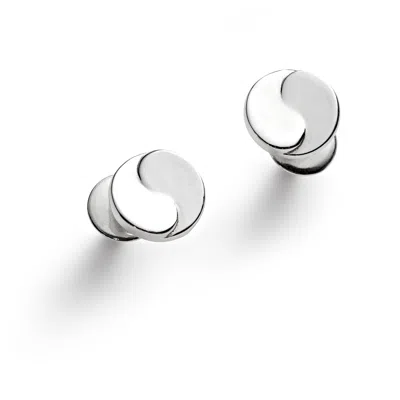 Loupn Taegeuk Peace Earrings In Silver