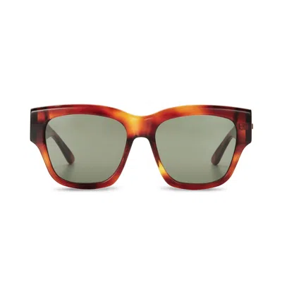 The Avantguard Women's Brown Dahlia Mid Choc Tort Oversized Sunglasses In Brown