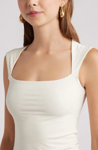 Open Edit Square Neck Tank In White