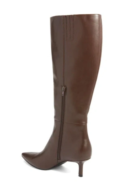 Open Edit Elara Pointed Toe Knee High Boot In Brown