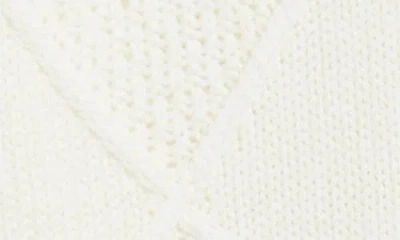 Bp. Cabled Oversize Cotton Blend Crewneck Sweater In White