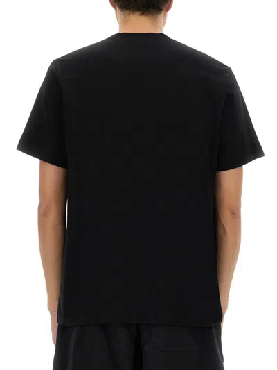 Msgm Logo Crew Neck Cotton T-shirt In Black