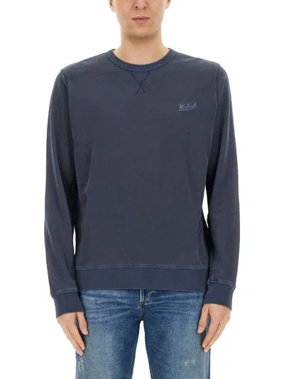 Woolrich Logo Embroidered Crewneck Sweatshirt In Gold