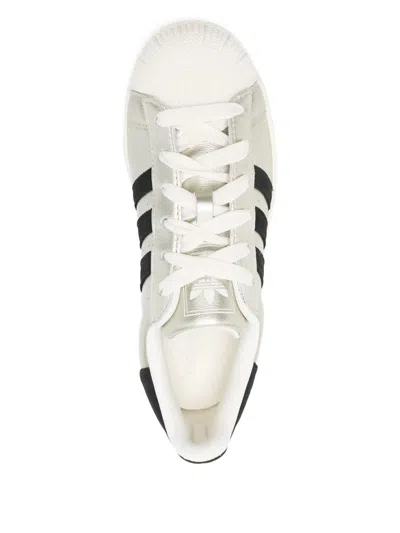 Adidas Originals Womens Silver Metalic Offwhite Superstar Ii Woven Metallic Trainers In Multi
