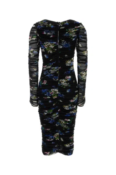 Blumarine Abito In Tulle Stretch Stampato  Donna In Black